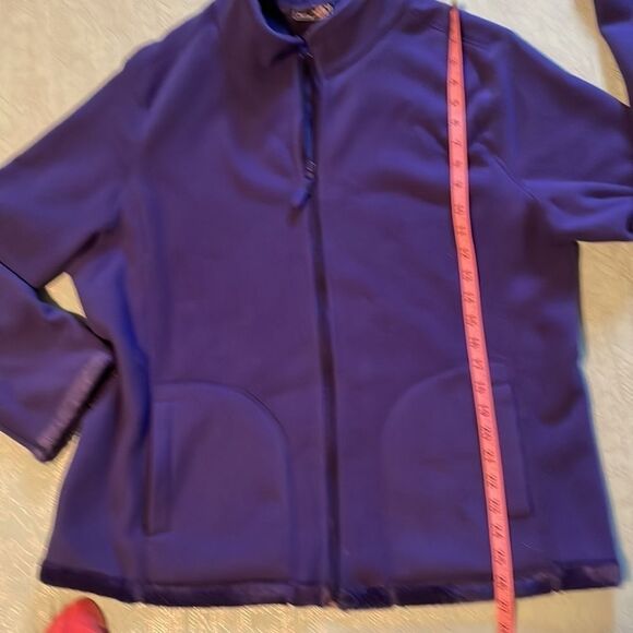 Jane Ashley 1X Indigo blue cozy zip-front jacket Soft & cozy, 27” long, 24.5 pit - Picture 8 of 14